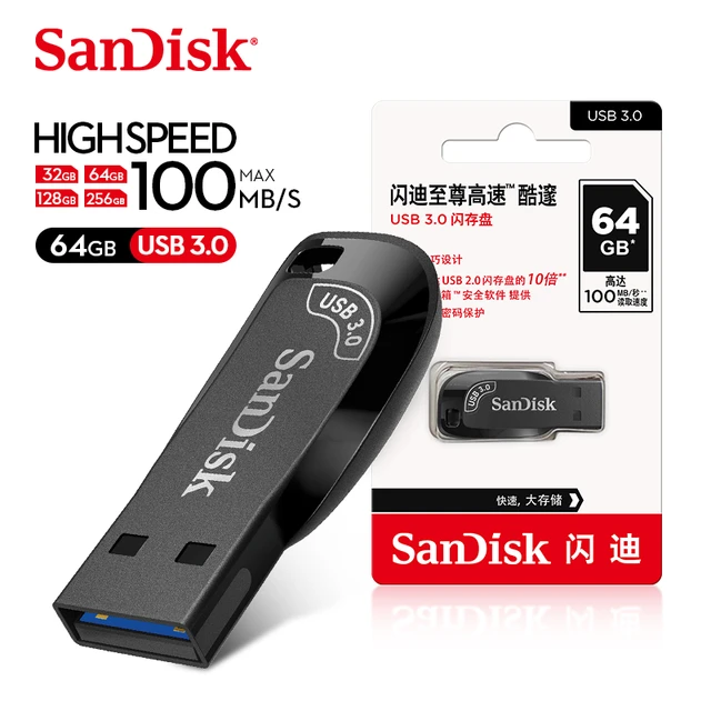 SanDisk-Mini clé USB 100% d'origine, clé USB, clé USB, disque U, 3.0 Mbps