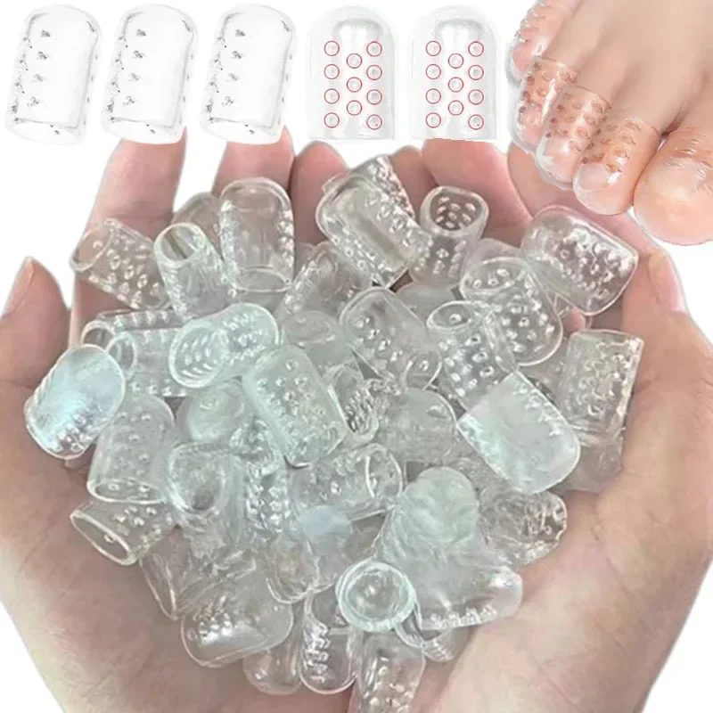 Silicone Toe Protector 40/30/20/4/2pcs Elasticity Silicone Toe Caps Women Gel Little Toe Tube Protector Anti-Friction Breathable Foot Care Toes Covers
