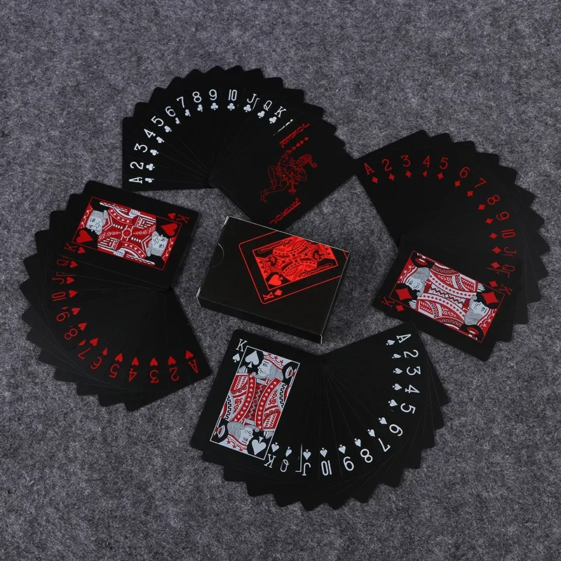 54pcs Cardwaterproof Black Matte Playing Card PVC