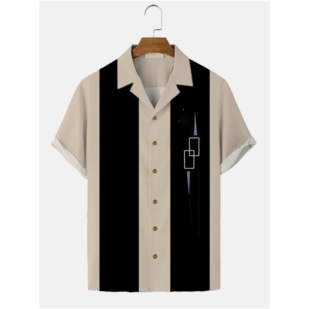 Men Stripes Simple Casual Shirts European Size Hawaiian Shirt Fashion Short Sleeve Casual Breathable Top casual short sleeved shirt short sleeved shirt hawaiian shirt
