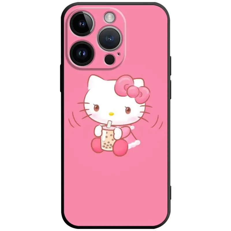 thumbnail image 1 of Funda de teléfono para iPhone 11, 14, 12, 13 Pro Max, 7, 8, XR, X, XS, 6, 6S Plus, MINI Capa de silicona, Hello Kitty, Color rosa, estilo, 1 of 5