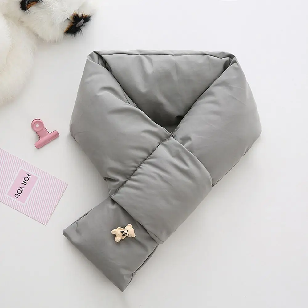 Bib Baby Thermal Neck Warmer Windproof Thickened Boys Girls Down Scarf Snap Fastener Neckerchief Snood Cowl Tube Autumn Winter