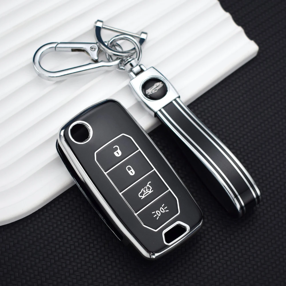 TPU Remote Car Key Case Cover Keychain for Jeep Cherokee Renegade Grand for Dodge Ram Charger 1500 Challenger Chrysler 300C Jour