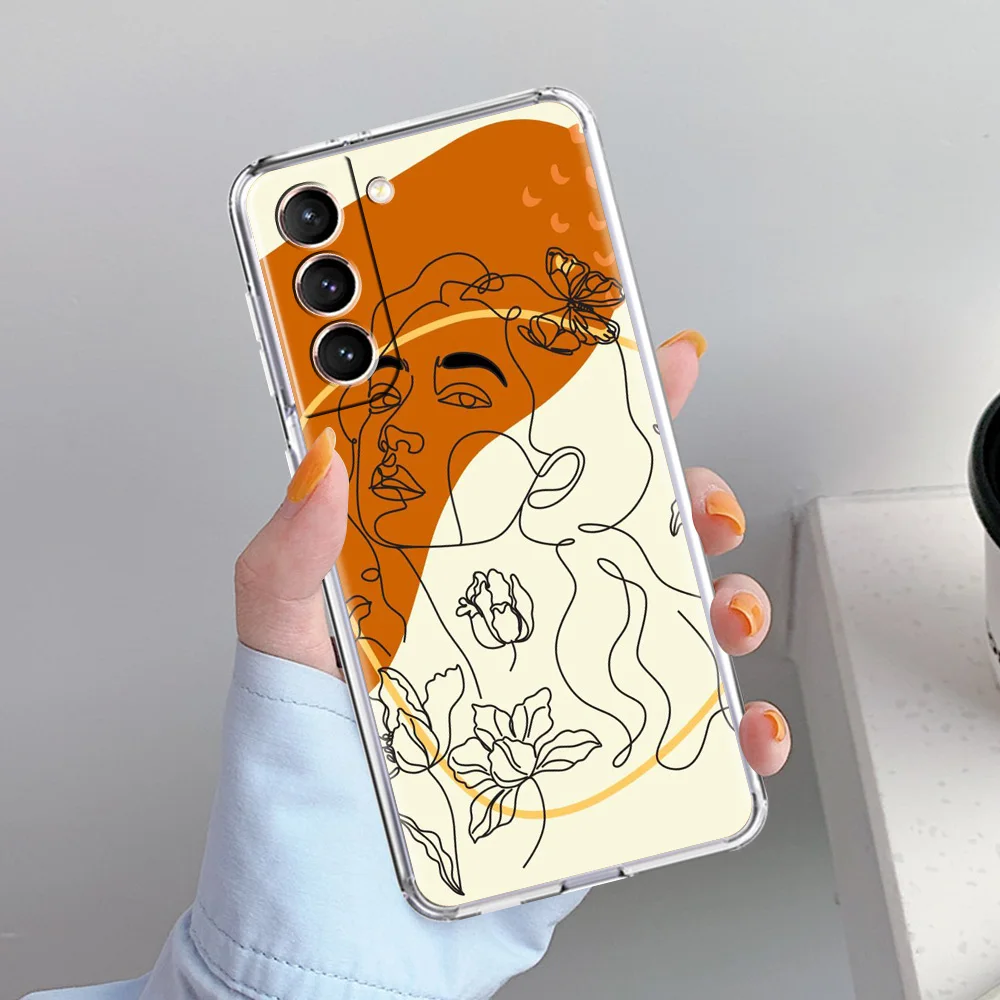 Elegant Minimalist One Line Art Soft Clear Phone Case