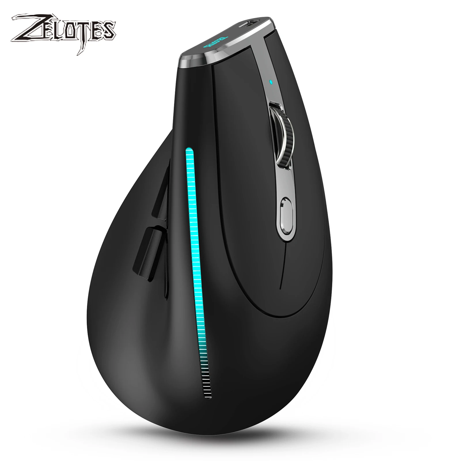 

ZELOTES F-36 Wireless Vertical 2.4G Bluetooth Mouse Full Color Light 8 key Programming 2400DPI Game Mouse 730mah lithium battery