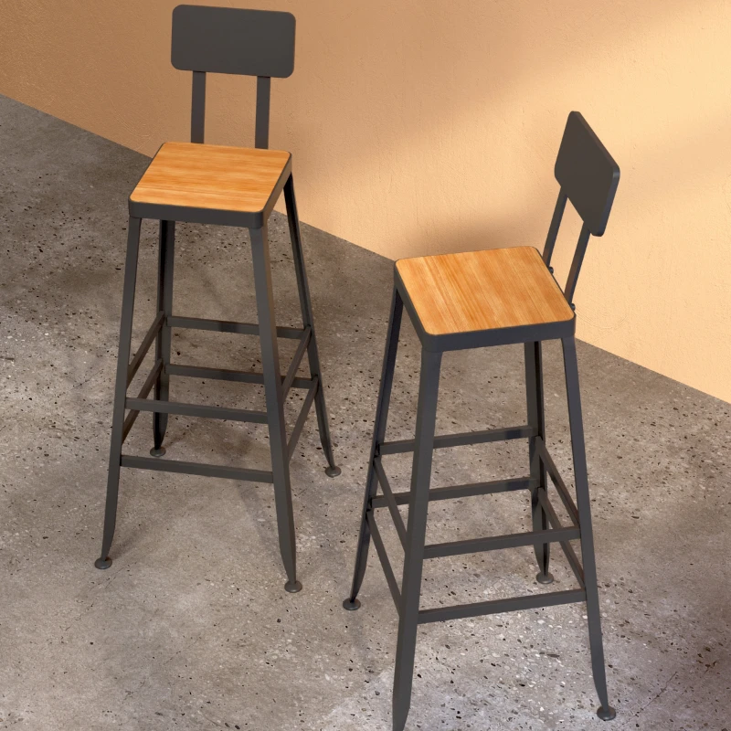 Unique Iron Bar Stools Modern Light Luxury Ergonomic Industrial Bar Chairs Backrest Nordic Relaxing Sillas De Home Furniture