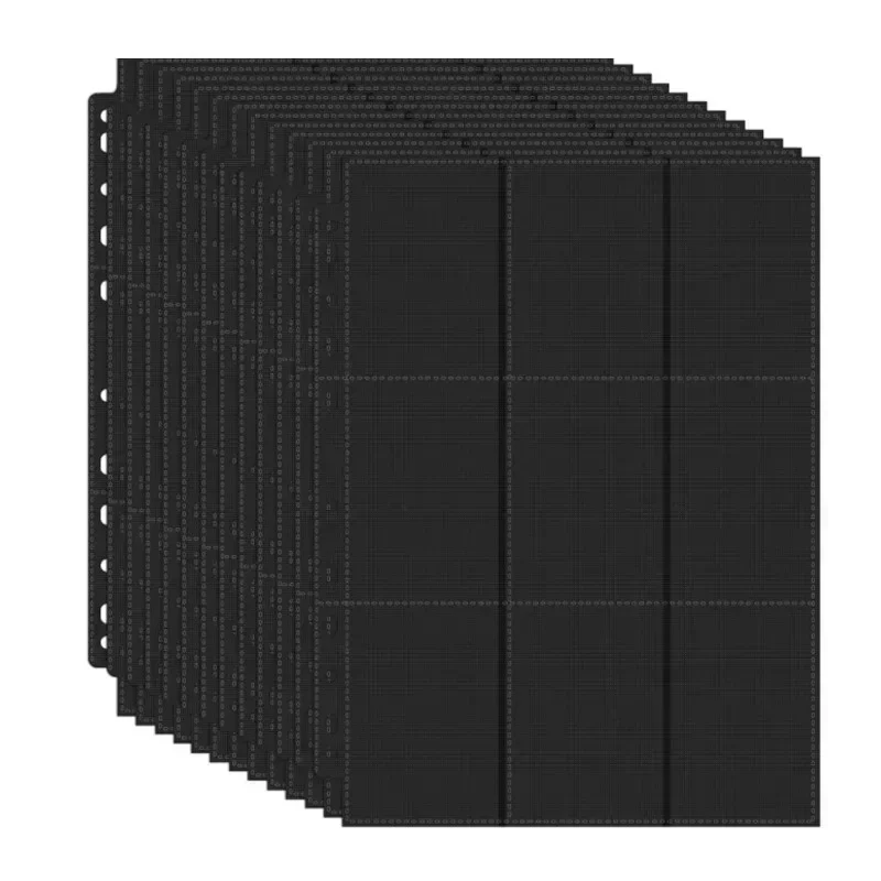 11 Holes Double-Sided Card Sleeves Album Binder Sheets Black 9 Pockets  Pages Protector Cards Game Cards Binder 20/30/50PCS - AliExpress 15