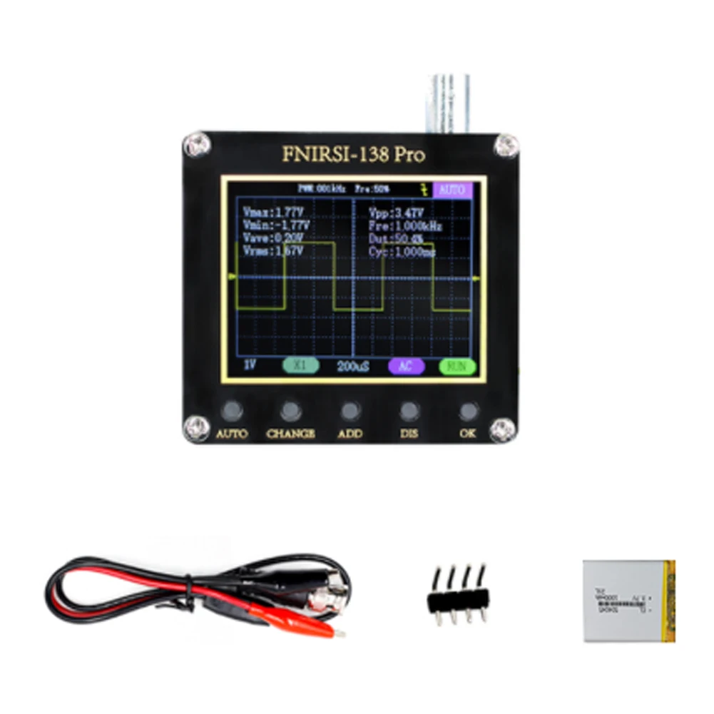 FNIRSI-138 PRO Digital Handheld Pocket Oscilloscope 2.5MSa/s 200KHz Analog Bandwidth Support AUTO,80KHz PWM And Firmware Update audio oscilloscope Measurement & Analysis Tools