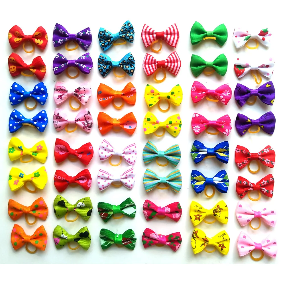 10pcs Dog Grooming Bows Cat Dog Hair Bows Small Pog Grooming Accessories Dog Hair Rubber Bands Pet Supplies