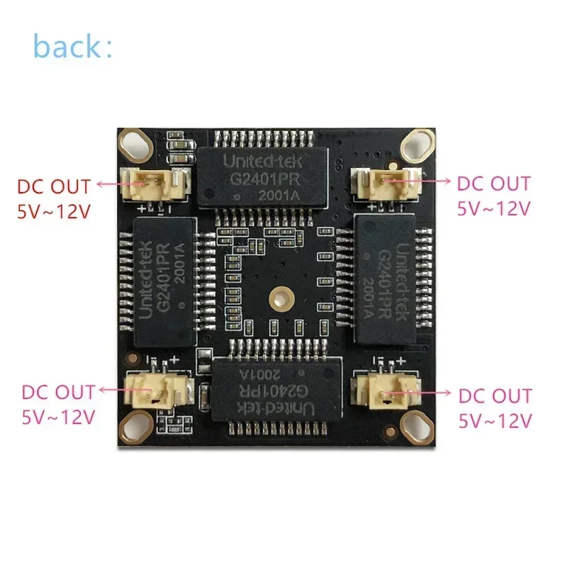 임베디드 통합 모듈용 기가비트 이더넷 스위치 pcba, DC 5V 12V1A-3A IN DC OUT VLAN, 전류 통과, 10, 100, 1000M, 4 포트