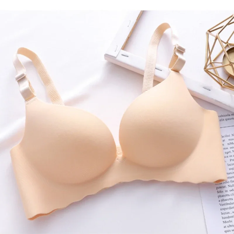 Sexy Push Up Bra Corset Wireless One-Piece Breathable Underwear Gathered Uphold Bra Set for Women Lingerie Seamless Bralette