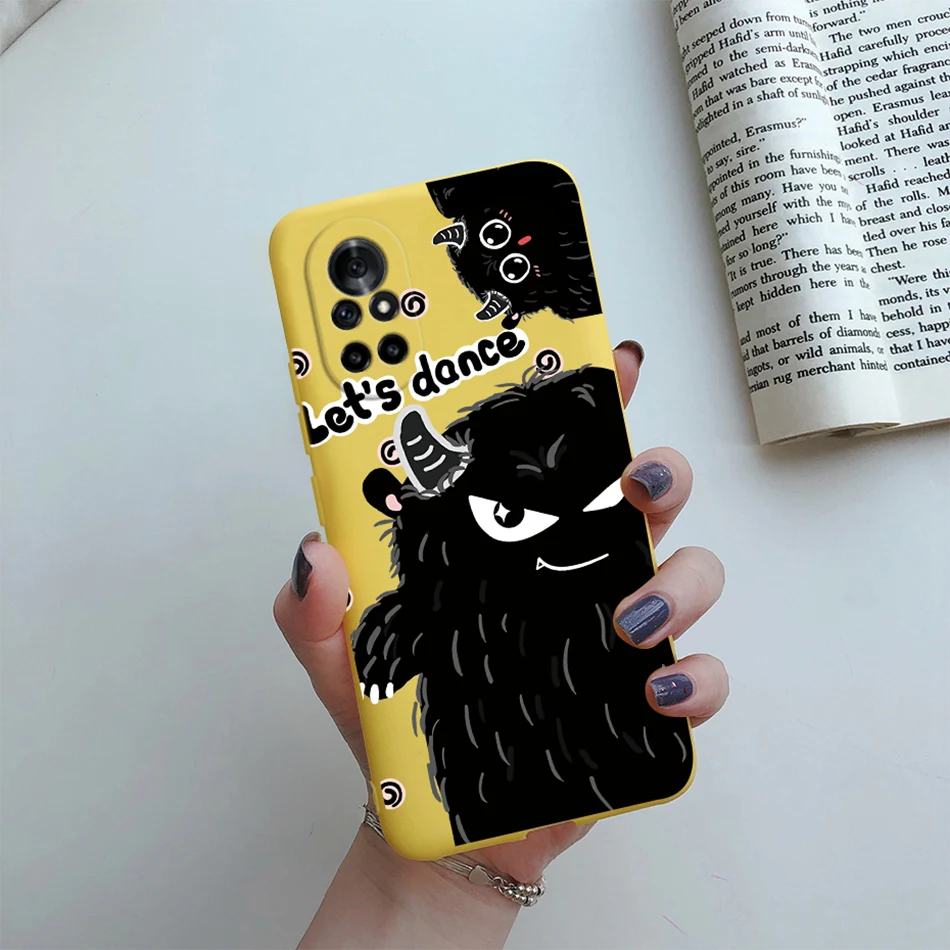 Floral Cat Cartoon Silicone Phone Protector Case - Stylish Back Cover