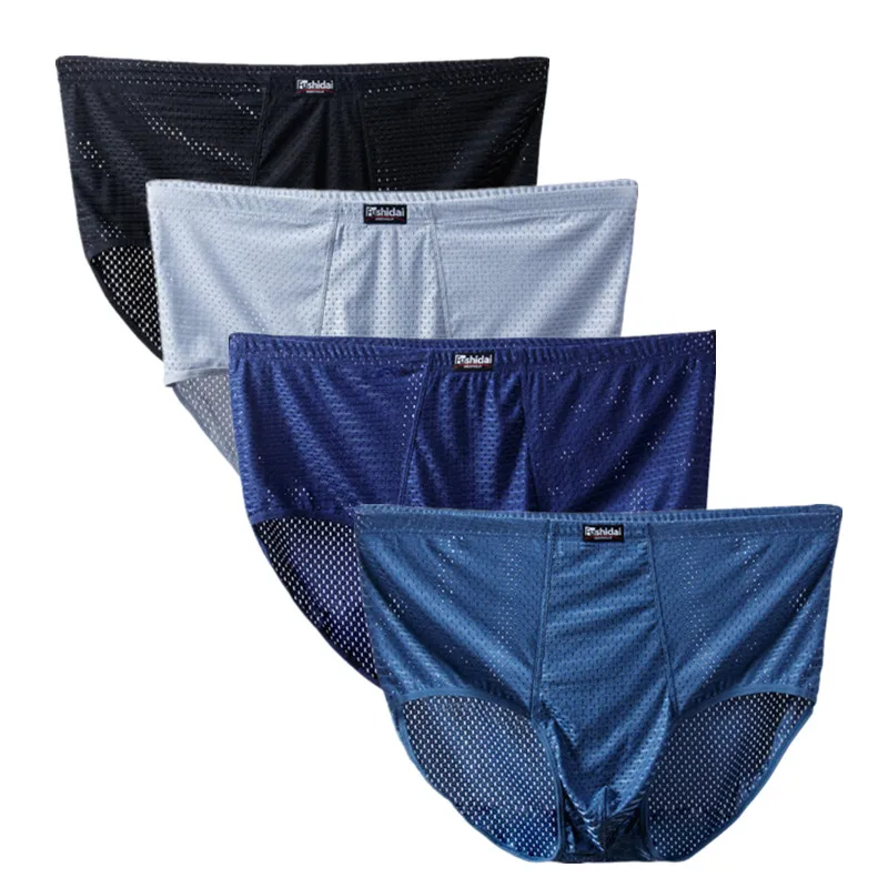 

10XL 9XL 8XL 7XL 6XL Big Size Men Underwear Shorts Briefts Mesh Hole Sexy Underpant Boy Undies Knickers Homme Panties 4 PCS