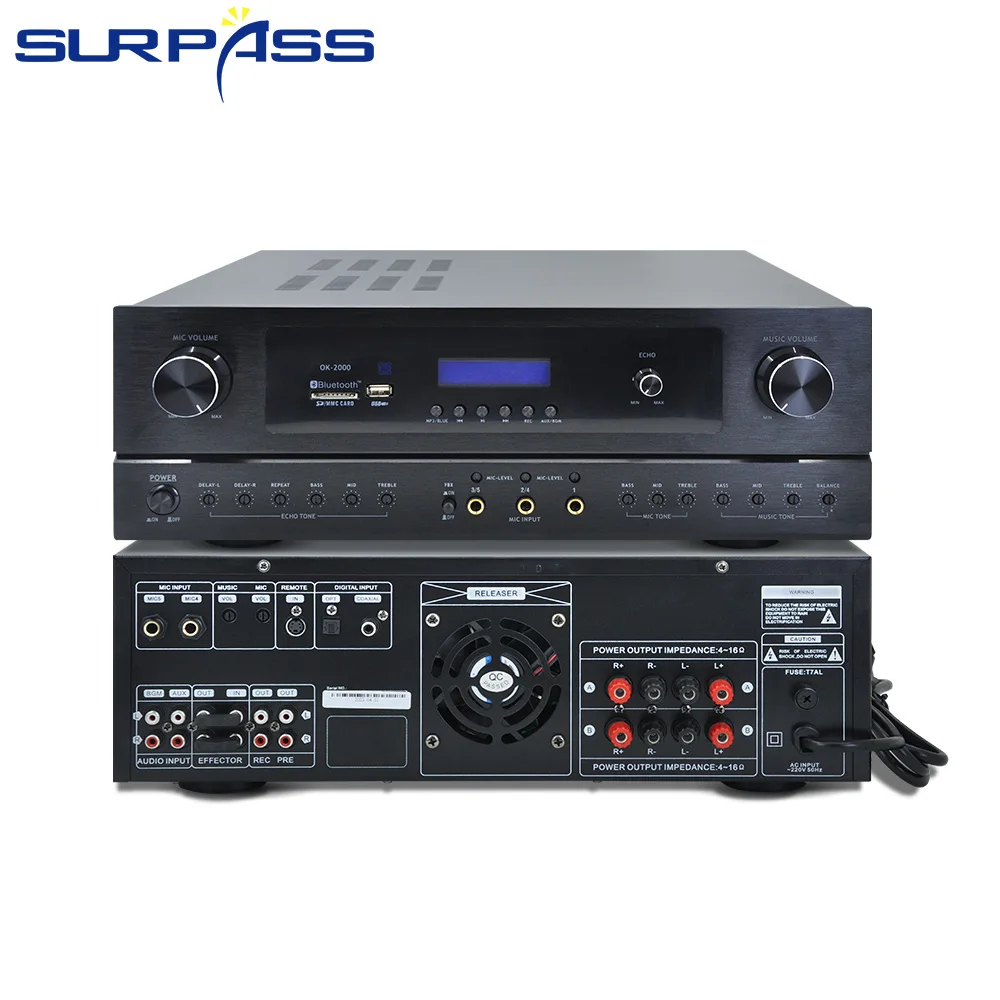 Amplificatore Home Theater Amplificatori Audio Bluetooth Wireless Da 300W Sistema Audio Per Musica Di Sottofondo Per Karaoke Party Theatre