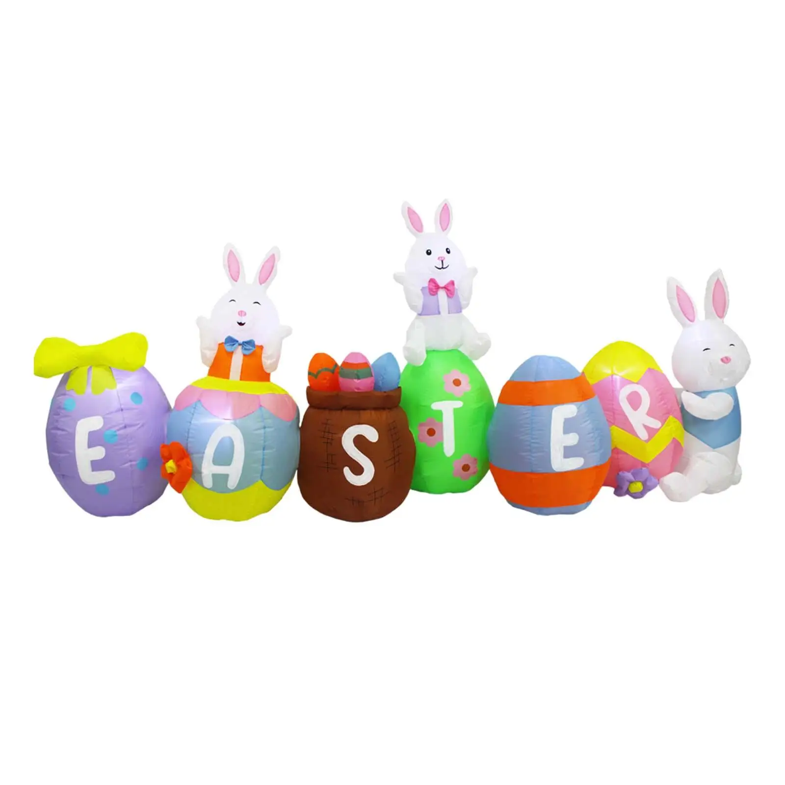 10ft Easter Inflatables Outdoor Decorations Adorable Photo Props LED Lighted Giant Happy for Wedding House Holiday Porch Garden