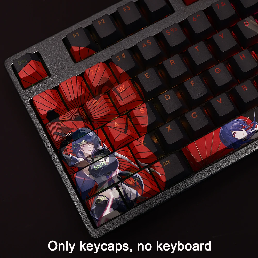 Pbt Keycaps para Teclado Mecânico Altura Cereja Jogos de Anime Beauty Girl Acheron Honkai 3: Star Rail Faça Você Mesmo 108 Chaves Set - Imagem 6