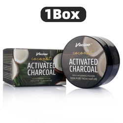 Natural Teeth Whitening Charcoal Powder with Bamboo Brush - 30g Stain Remover Formula (1Box)