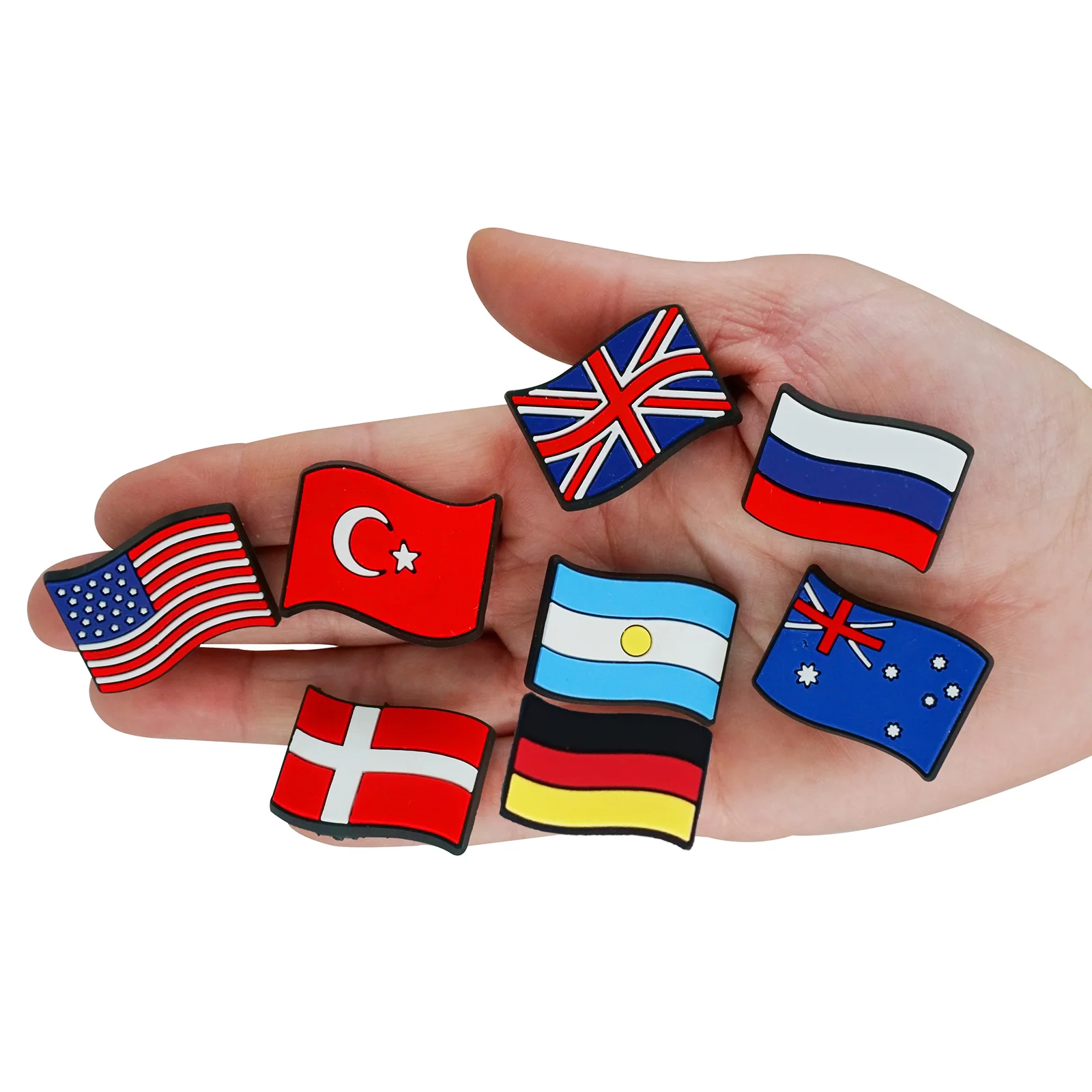 

1 шт. подвески для обуви с национальным флагом, Россия, США, Великобритания, Германия, Австралия, Arg Tuikey, Дания, национальный флаг, аксессуары для обуви Croc Jibz