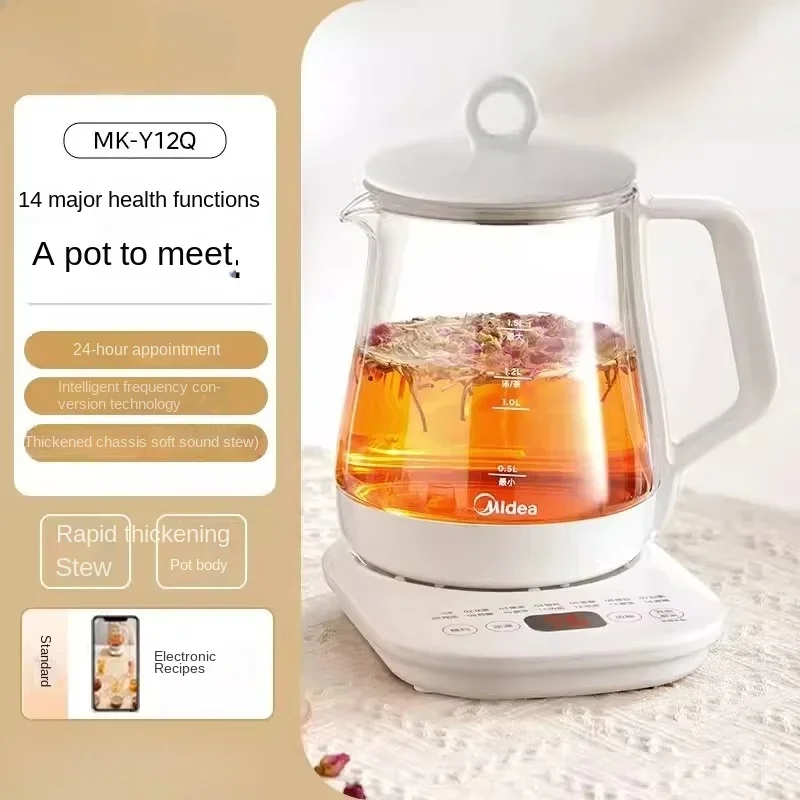 DK124: 1.5L Glass Health Kettle, Flower Tea Electric Pot, TimerControlled Water Boiler, MultiFunction Herbal Brewing Kettle 4