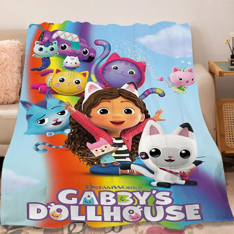Flannel Blanket Sofa Winter G-Gabbys D-Dollhouse Lovely Warm Bed Fleece Custom Fluffy Soft Blankets Microfiber Bedding Kids Gift 3