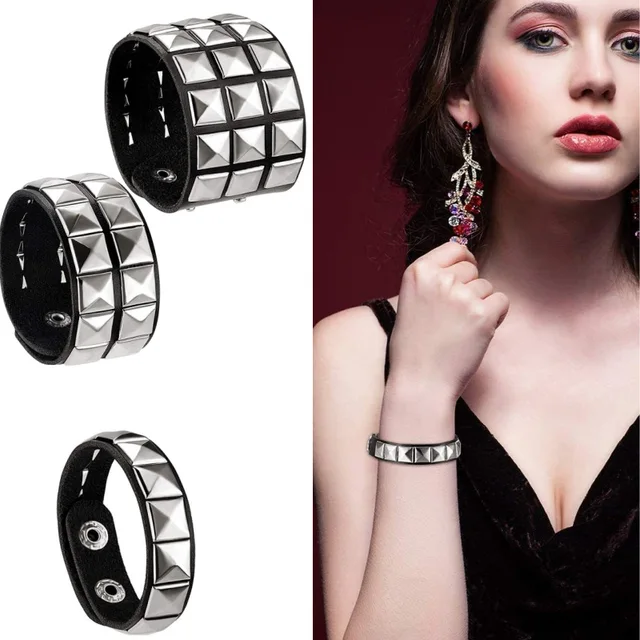 Punk Hip-Hop Gothic Nail Bracelet Rivets Casual Couple Bracelet Party New Year's Christmas Valentine's Day Birthday Gift 1