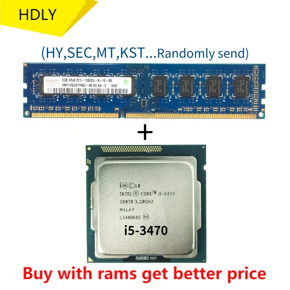 DDR3 2G 1333 МГц с процессором i5-3470 3 20 ГГц 6 Мб кэш-памяти LGA 1155 процессор | Компьютеры и