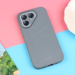 Tecno Pova Ultra Sand Matte Shockproof Silicone Case - Full Protection Phone Cover for Tecno Pova 7 5G (Gray)