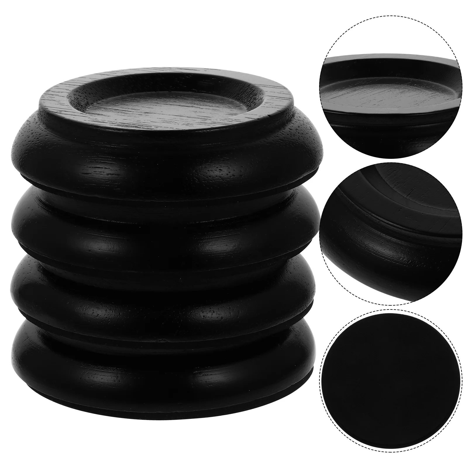 

4 Pcs Piano Wooden Foot Pad Castor Wheels Grand Mats Pads Non-slip Floor Solid Supplies Feet Caster Cups