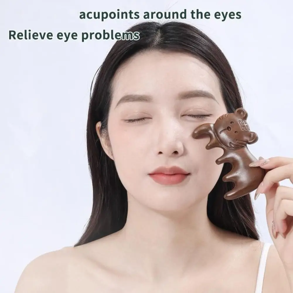 산달우드 바디 경락 마사지 빗 동물 모양 정전기 방지 도구 나무 마사지 빗 넓은..