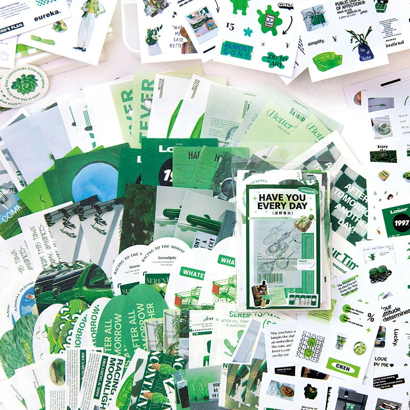 

150Pieces Stickers Paper Multiple Material Background Writing Children Decoration Notebooks School Supplies Scrapbook 155*95MM