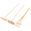 3 Pcs Zen Garden Sand Rake Tabletop Rakes Feng Shui Decor Accessories Plant Meditation Mini Wooden Office Model Kit 4