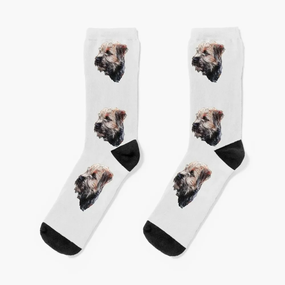 

Border Terrier Socks essential with print designer FASHION Men's Socks Women's