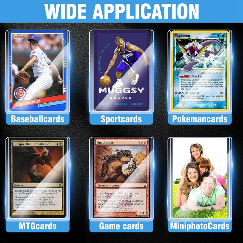 Game Card Sleeves Holder PVC Trading Card TopLoaders Hard Plastic for Protectors Storage Gift 3 x 4in 25-100pcs