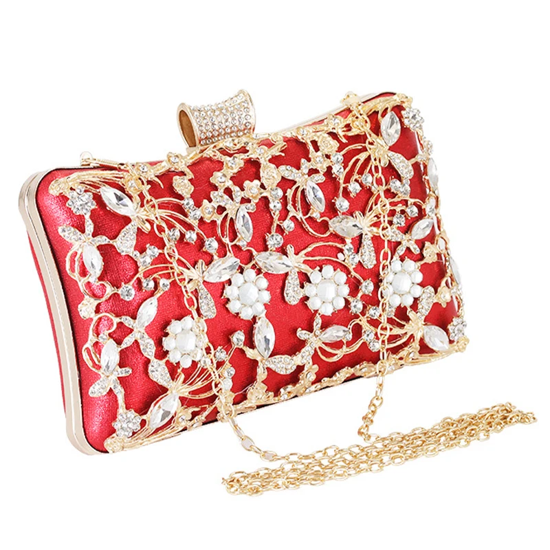 Women Rhinestone Clutch Bags Gold Purse Handbag Luxury Wedding Beaded Elegant Crystal Evening Bag Diamond Silver Shoulder Bags