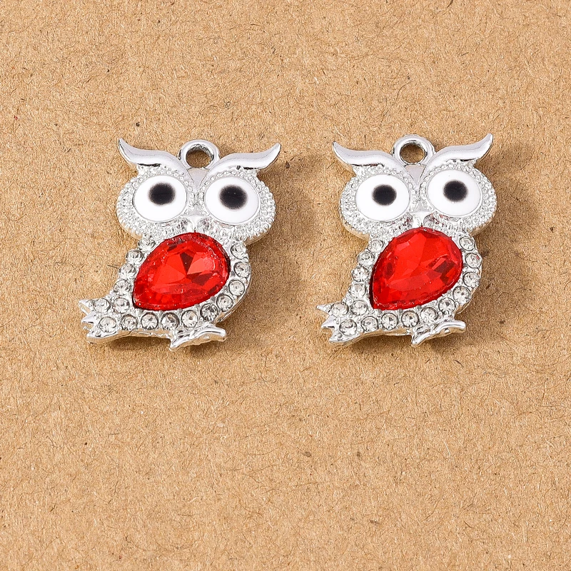 10 Stück niedliche Tier-Charms, Kristall-Eulen-Anhänger für Schmuckherstellung, DIY-Halskette, Ohrringe, Armband, Zubehör, Zubehör – Detail 11