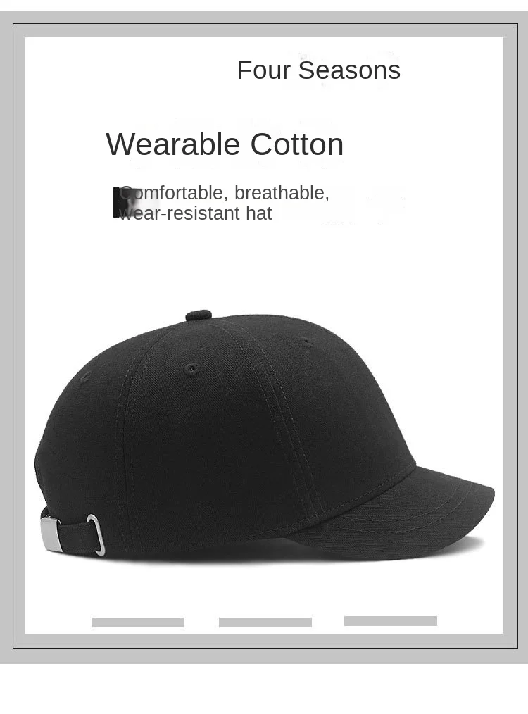 Kurze Krempe plus Größe Big Head Baseball Cap großer Knochen Mann Frauen übergroße Snapback Sonnen hüte 55-60cm 61-65cm – Detail 5