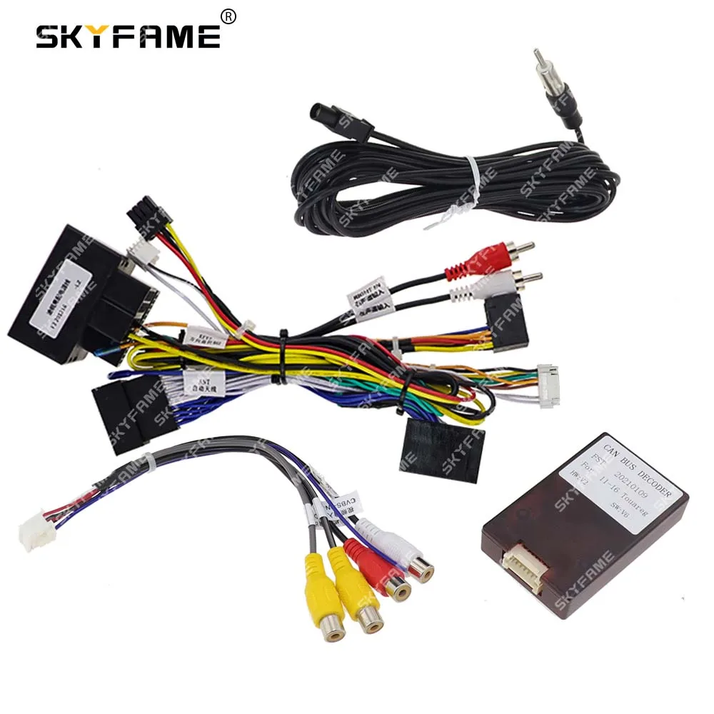 Faisceau Câble Audio 16 Broches Avec Décodeur Canbus Pour VW Touareg, Transporter, Multivan (2002-2015)