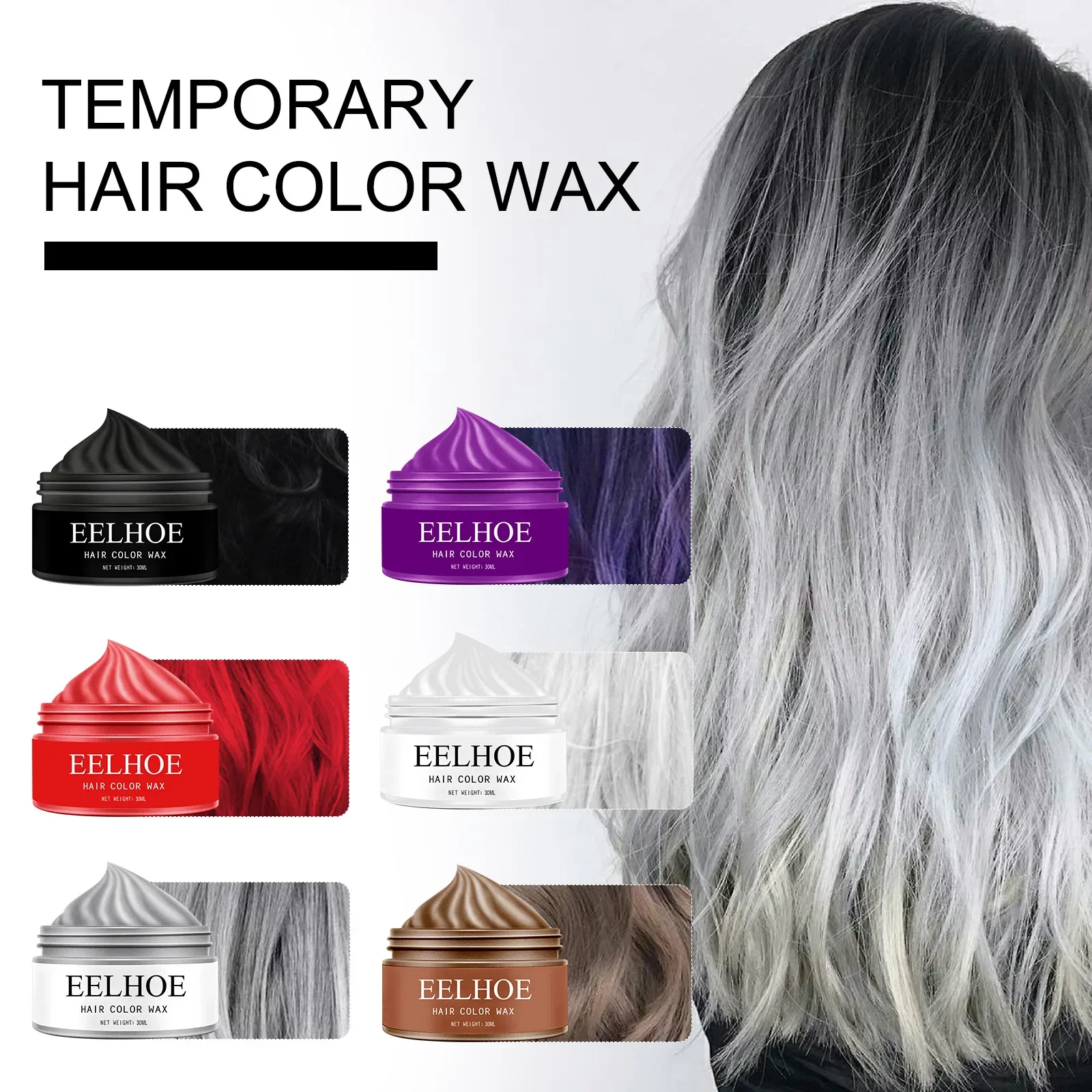 Description Picture 4 of itemSdotter EELHOE Hair Color Wax Temporary Professional Hair Dye Cream Washable Disposable Styling Tools Accessories Natural Color