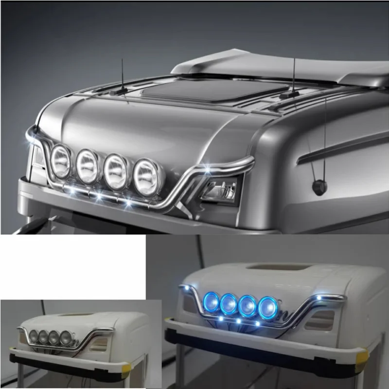 Roof Sun Visor Lamp Front Dome LED Light for Tamiya 1/14 RC Truck Scania 770s Actros Volvo Tractor RC Trailer LESU Tamiya Parts 2