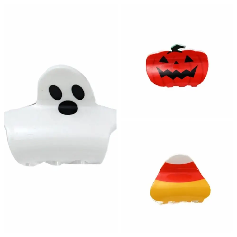Fashion Halloween Pumpkin Hair Claw Acrylic Korean Style Ghost Claw Clip Geometric Hair Accessories Pumpkin Crab Clip Holiday