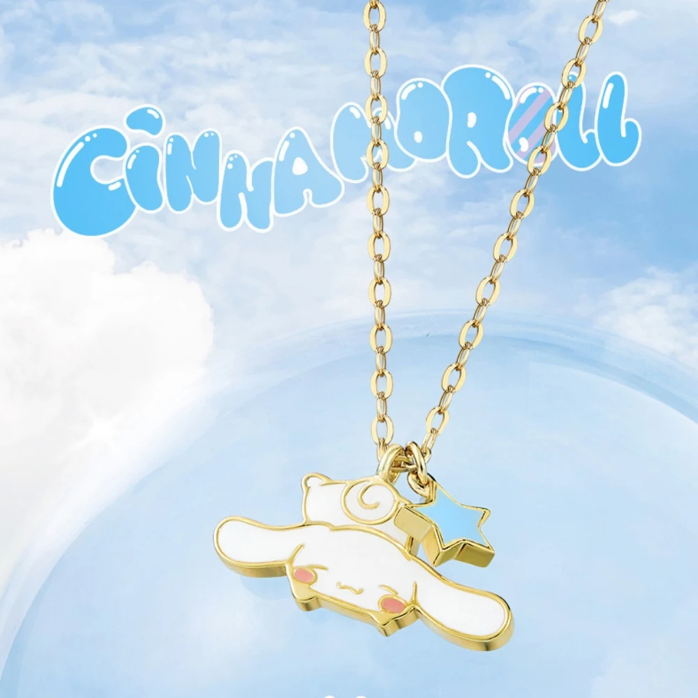 

Ожерелье Sanrio Cinnamoroll женское, милое мультяшное ожерелье мимелоди, Студенческая Детская бижутерия, подарок на день рождения