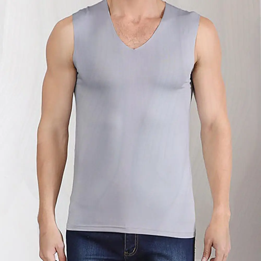 Tank Tops Sleeveless Vests Mens Tank Tops Male Vest Ice Silk Vest T-Shirts Tank Top Cool Sleeveless T-shirt Sports Running Training Basketball Fitness