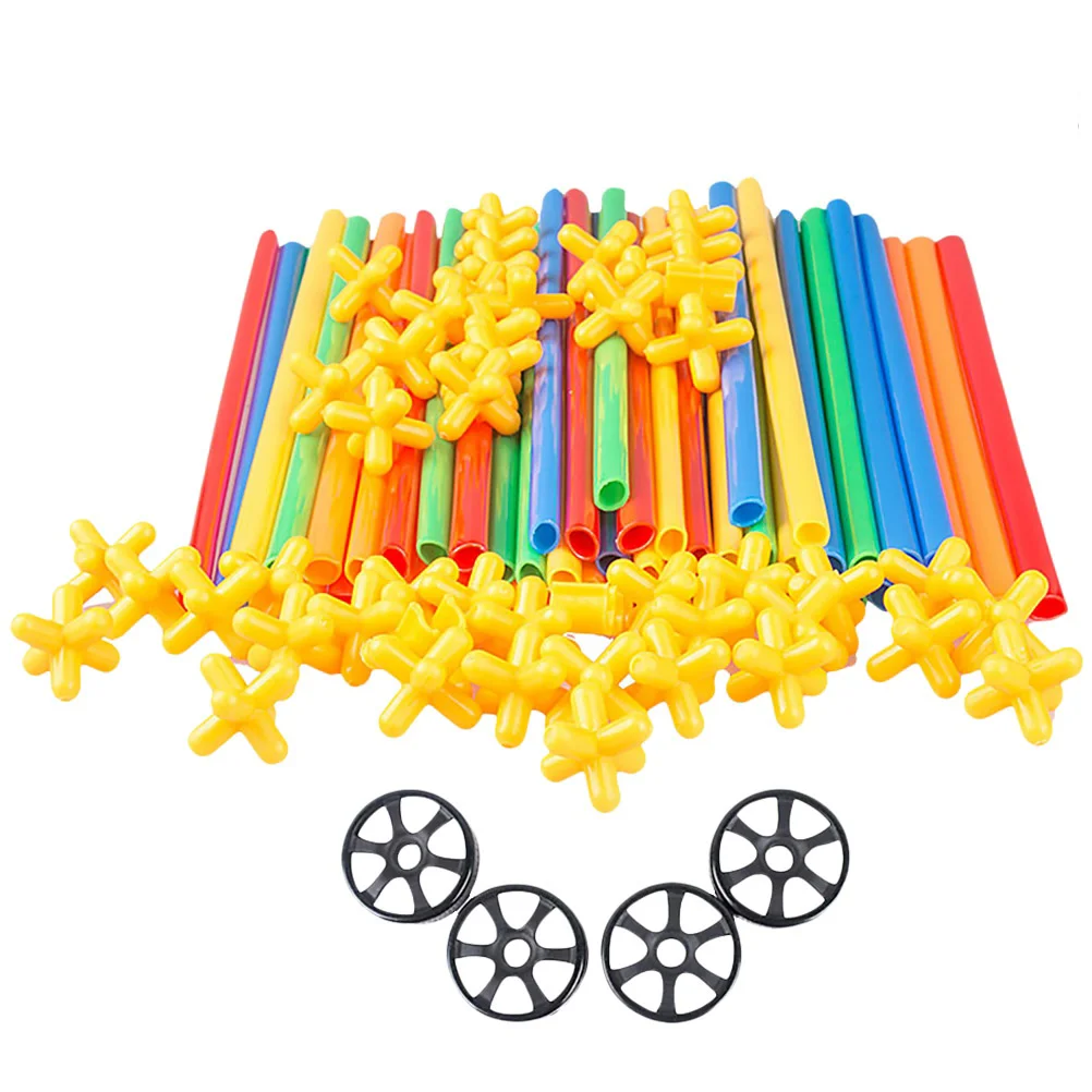204 Pcs Straw Assembling Blocks Childrens Toys Puzzle Drinking Kids Building Playing Children&rsquo;s
