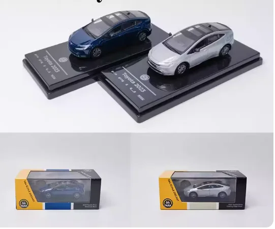 

PARA 1:64 Prius Синий Серебряный сплав автомобиля Модель украшения