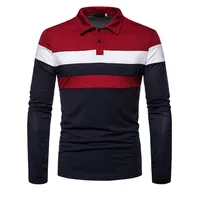 2025 Nouveau polo quatre saisons à manches longues coloré pour hommes pour le commerce extérieur 3