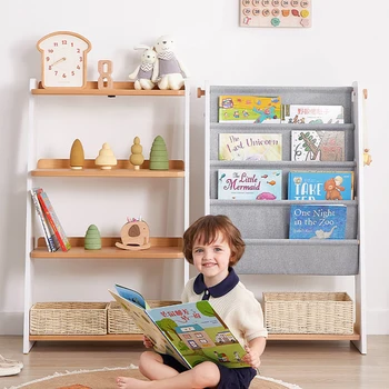 목제 보관 책꽂이, 도서관 캐비닛 선반, 방 벽, 가정 가구, 목재 거실 접이식 대형 아기 책장, 이상한 트롤리