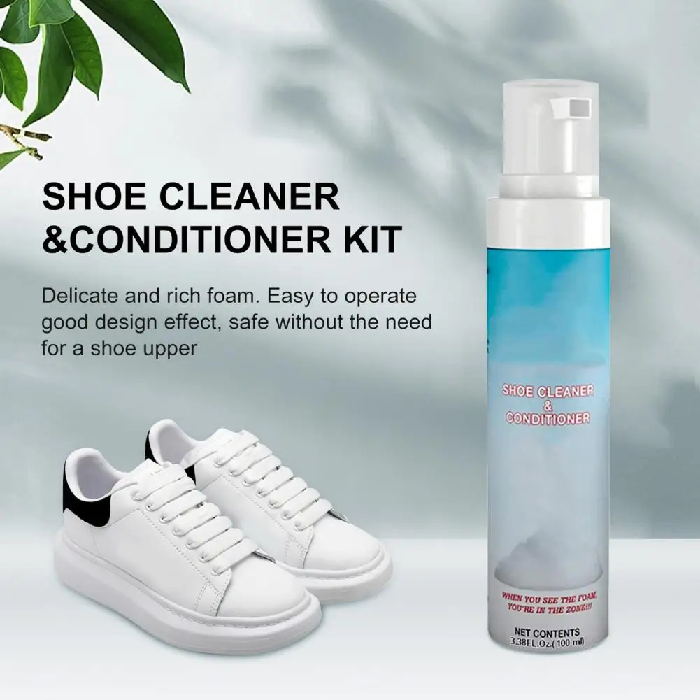 100ML Shoe Cleaner Whitening Cleansing Foamzone Remove Dirt Stain Shoes Sneakers Rich Foamzone No Need Washing Cleaning Tool