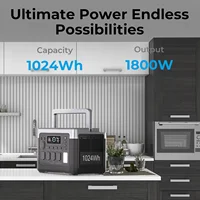 Station d'alimentation portable OUKITEL P1000 PLUS 1800W, générateur solaire 1024Wh, batterie Lifepo4, alimentation de secours à domicile, camping en plein air, alimentation mobile 4