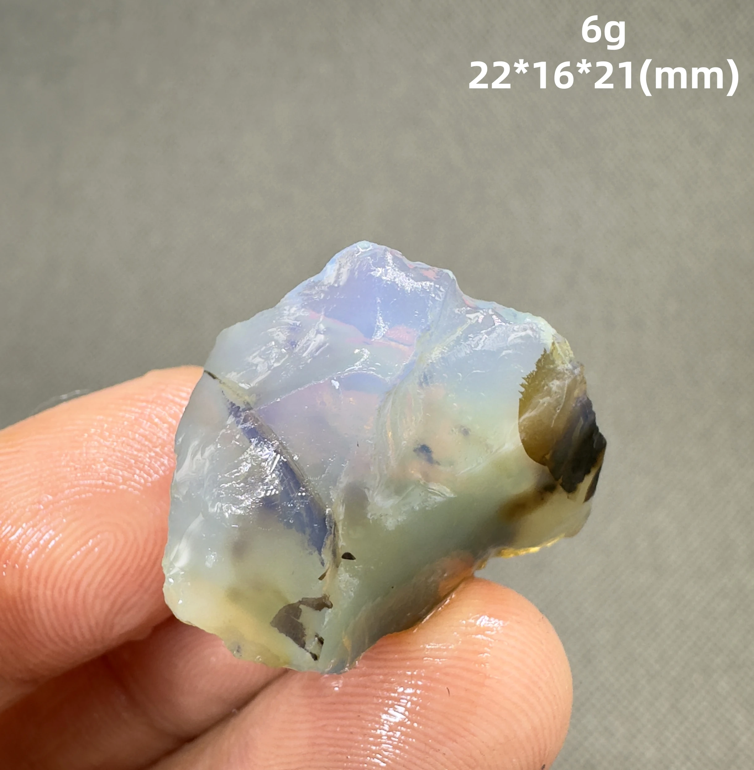 Natural rare color Ethiopia water Opal gem mineral specimen + healing quartz crystals and stones rock gemstone 4