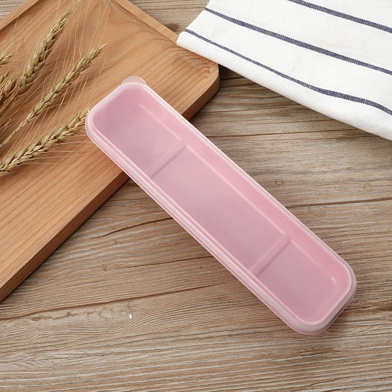 Tableware Box Portable Cutlery Case Spoon Fork Storage Box Students Household Dinnerware Bag Multicolor Transparent Cover